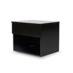 IK – Vegghengt náttborð með skúffu, svart