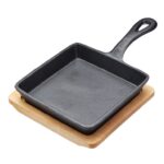 Kitchen Craft - Panna Pottjárn á viðarplatta 15cm (Black)