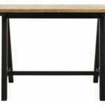 Unique ‘OLIVETO' - Barborð (140x71x105cm - Natural Wild Oak/Black Metal)