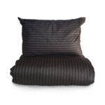 Ihanna Home - Rendur rúmföt 140x200 (dökkgrátt)