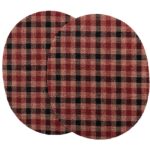 Köflótt bót (11x9cm - rauður/svartur)