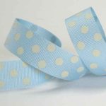 Doppóttur borði (15mm – Sky/Ivory)