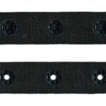 Spaced round plastic snaps (19mm - Black)