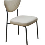 Swift – Borðstofustóll, drapplitt áklæði, svartir fætur