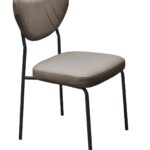 Swift - Borðstofustóll, brúnt áklæði, svartir fætur