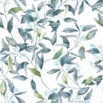 Akrildúkur (140cm - Green Leaves on Branches)