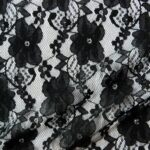 Stretch Flower Lace (140 cm - Black)
