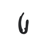 Krókur tvöfaldur svartur 100stk