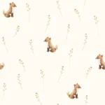 Tricot foxes (150cm - off-white)