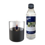 Tenderflame - Lilly 10cm 0,25L + 0,5ltr vökvi gjafasett svart