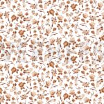 Jersey digital flowers (150 cm - Hvítur)