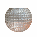 Vasi gler kúla 17x14cm glær með mynstri