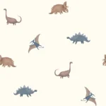 Tricot Risaeðlur (150cm - off-white)