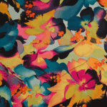 Viscose satin prt (145cm - Aqua)