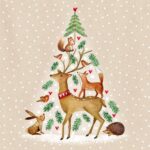 Braun Company - Servíettur 20stk 33x33cm Animal Tree