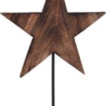 Stjarna á viðarstandi 35cm