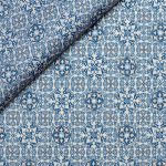 Coton Bice Stampato Patch (150 cm - Blár)