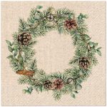PAW - Servíettur 3laga 20stk 33x33cm Christmas Garland