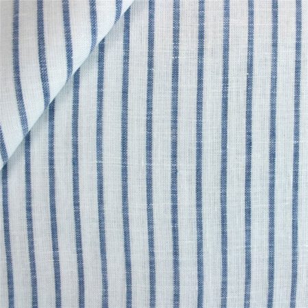 Shirting linen (145cm - Hvítt og blátt)