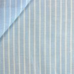 Shirting linen (145cm - Ljósblátt og hvítt)