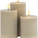 Sirius - Smilla hleðslukerti 3 stk 10/12.5/15cm Grá