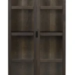 Rowico – Everett skápur brún eik/black/glass