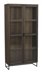 Rowico – Everett skápur brún eik/black/glass - Image 8