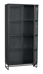 Rowico – Everett skápur svört eik/black/glass - Image 7