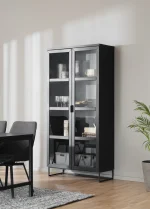 Rowico – Everett skápur svört eik/black/glass - Image 2