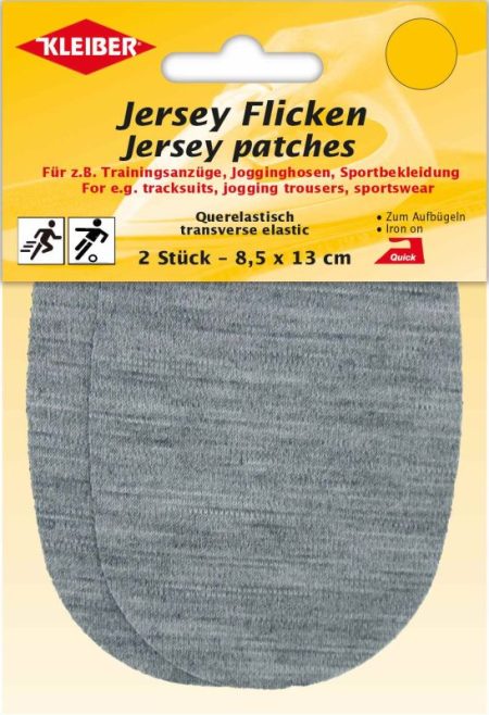 Jersey bætur (8,5x13cm-ljós grá)