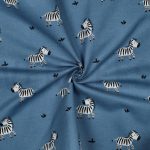 Flannel zebras (143cm – blue)
