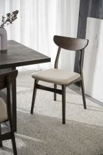 Rowico – Rodham borðstofustóll brún eik-beige áklæði - Image 2