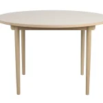 Rowico – Fairmont borðstofuborð Ø120 beige/hvíttuð eik