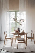 Rowico – Fairmont borðstofuborð Ø120 beige/hvíttuð eik - Image 8